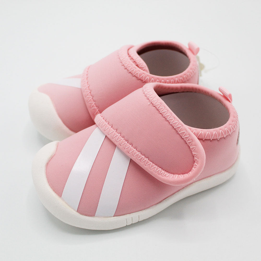 Imported Baby Kids Stripes Shoes with Velcro Fastening Strap for Boys Girls 0 - 18 Months