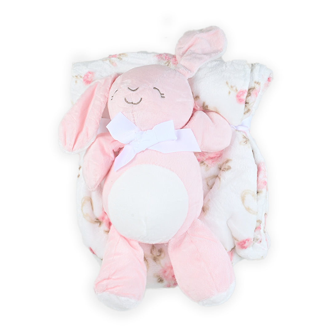 Imported Baby Super Soft Baby Blanket with 3D Plush Toy Gift Set