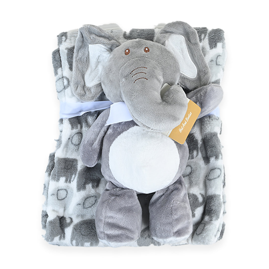 Imported Baby Super Soft Baby Blanket with 3D Plush Toy Gift Set