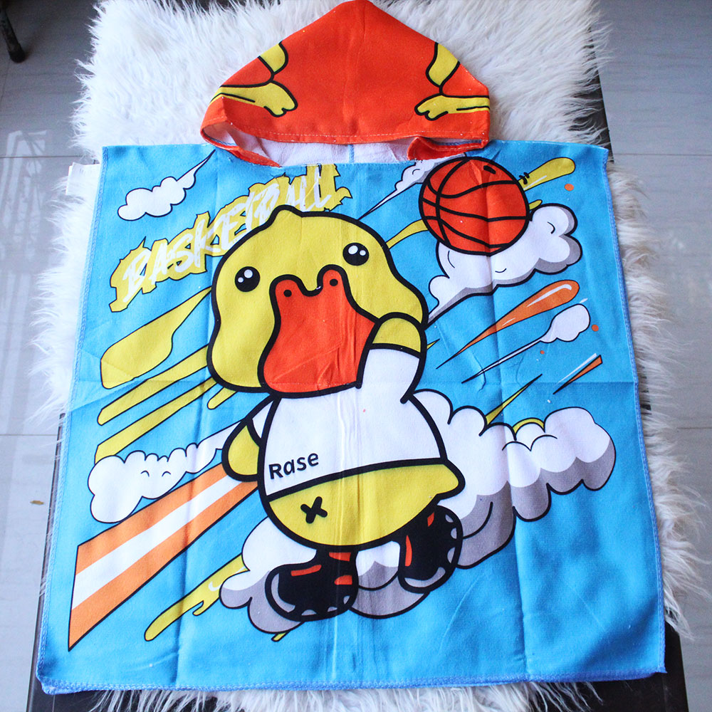 Imported Kids Soft Microfiber Towel for 1 to 7 Years Poncho Towels