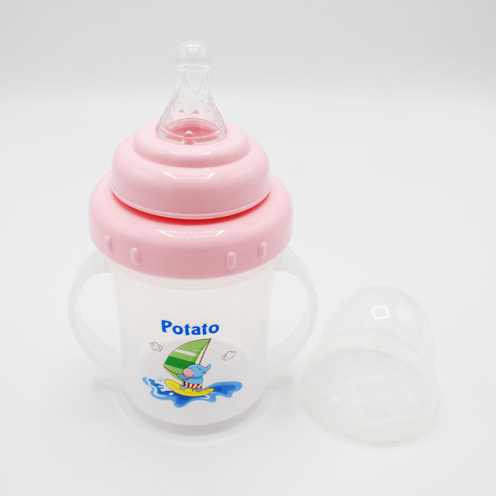 Imported Potato Baby Feeder Unbreakable Plastic with Double Handles Feeding Bottle 6oz