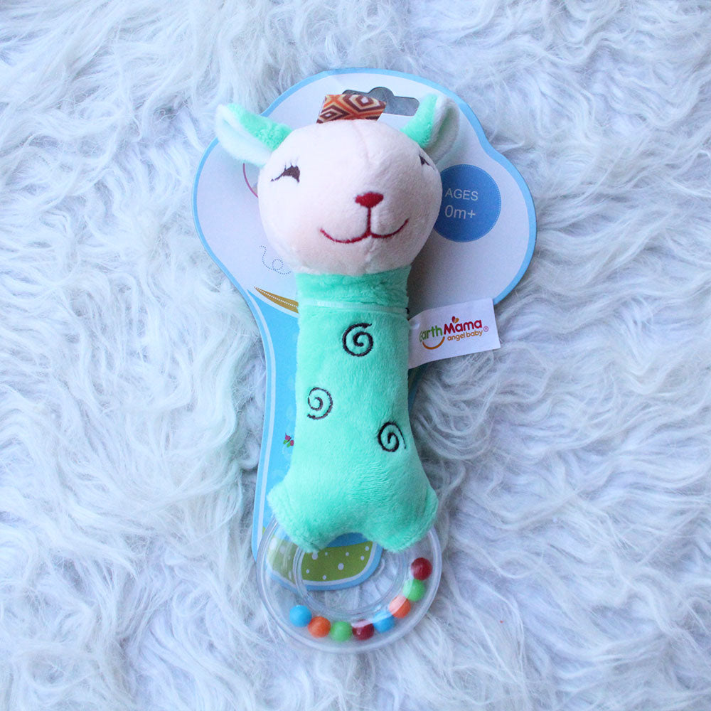 Imported Super Soft Bear Soft Toy Squeaker Sound Handheld Rattle Toy