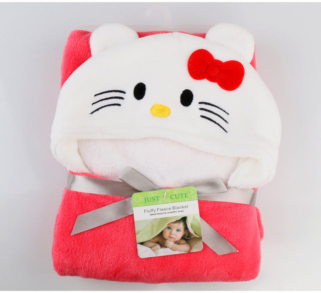 Baby Super Soft Cute 3D Character Hooded Baby AC Blanket