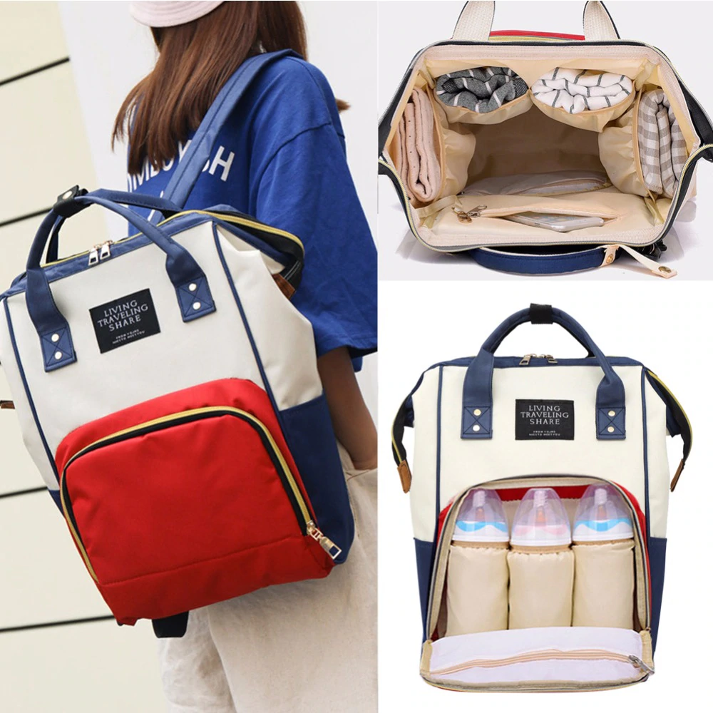 Imported Fashion Waterproof Oxford Mother Diaper Bag Plain Backpack Large Capacity