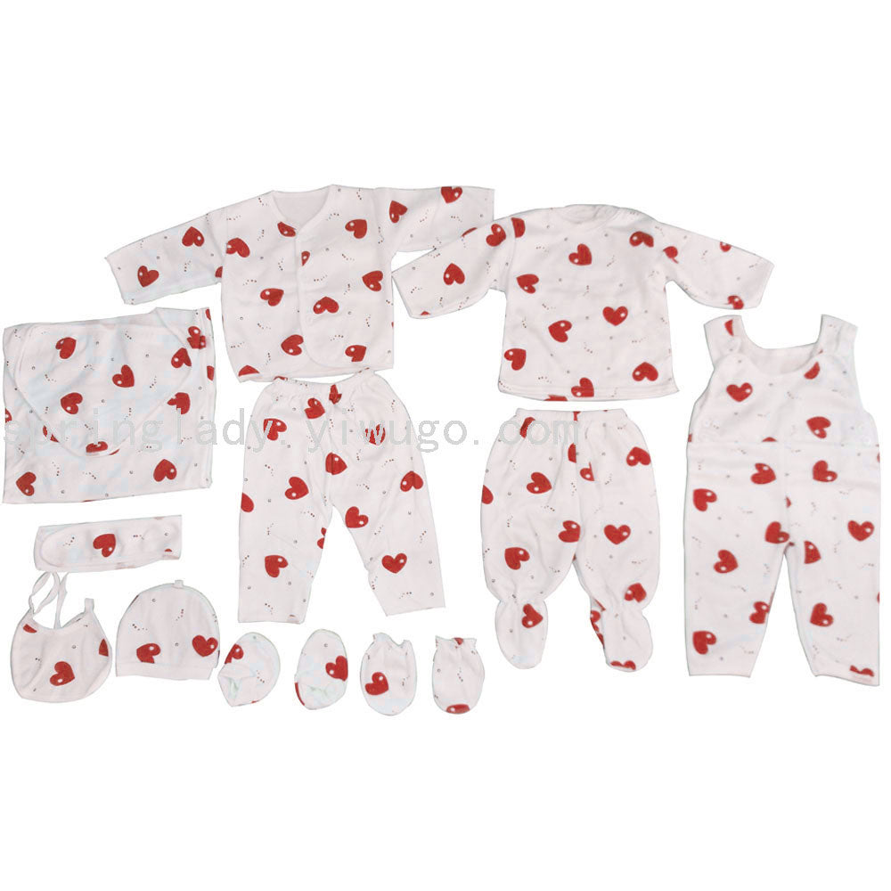 Imported Newborn Cute Bear Baby Set 11 Pcs Full Sleeves Winter Starter Set for 0-6 Months