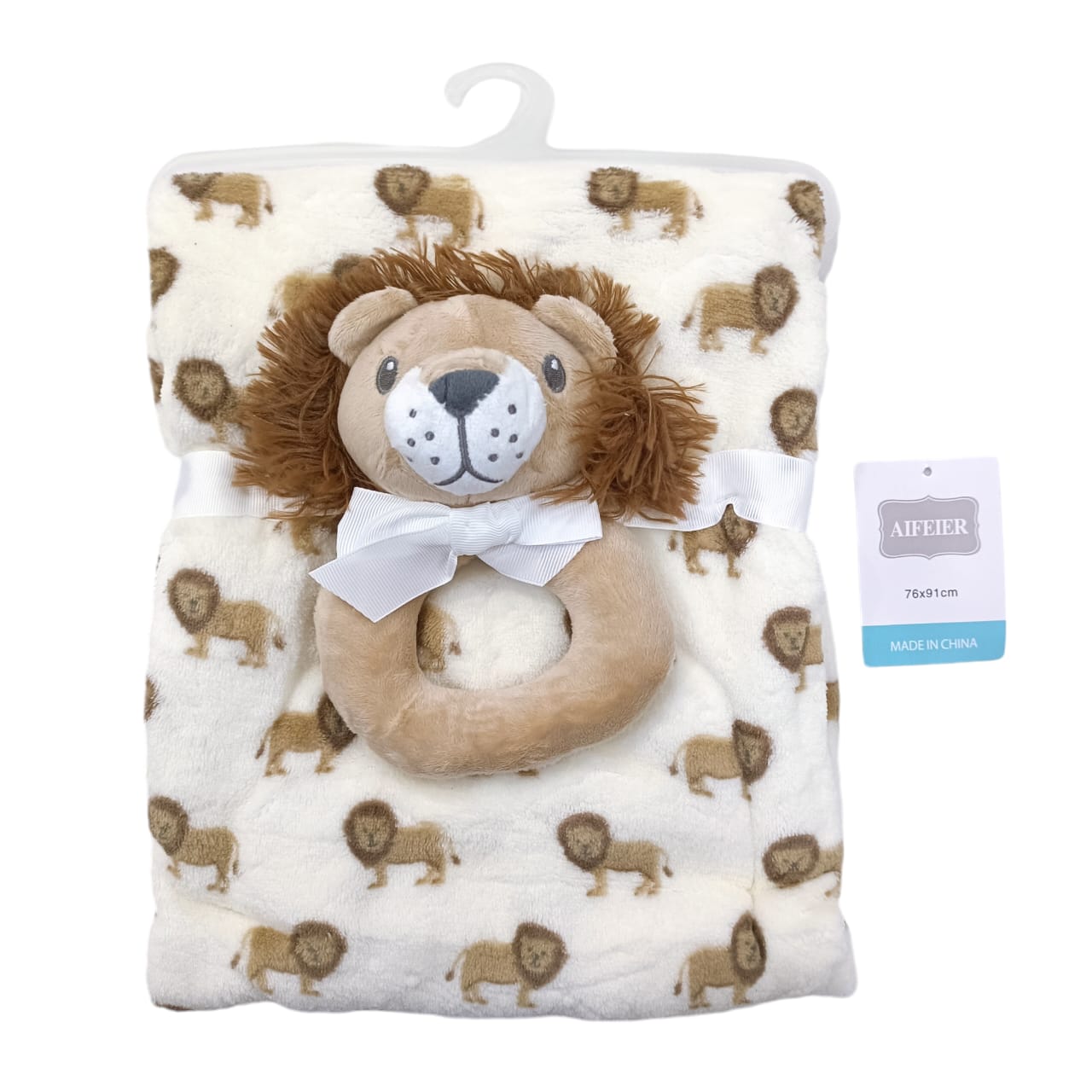 Imported Baby Super Soft Baby Blanket with 3D Ring Plush Toy Gift Set