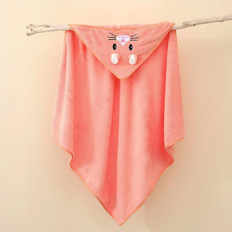 Imported Newborn Baby Cartoon Animal Baby Bath Towel With Hood for 0-12 Months