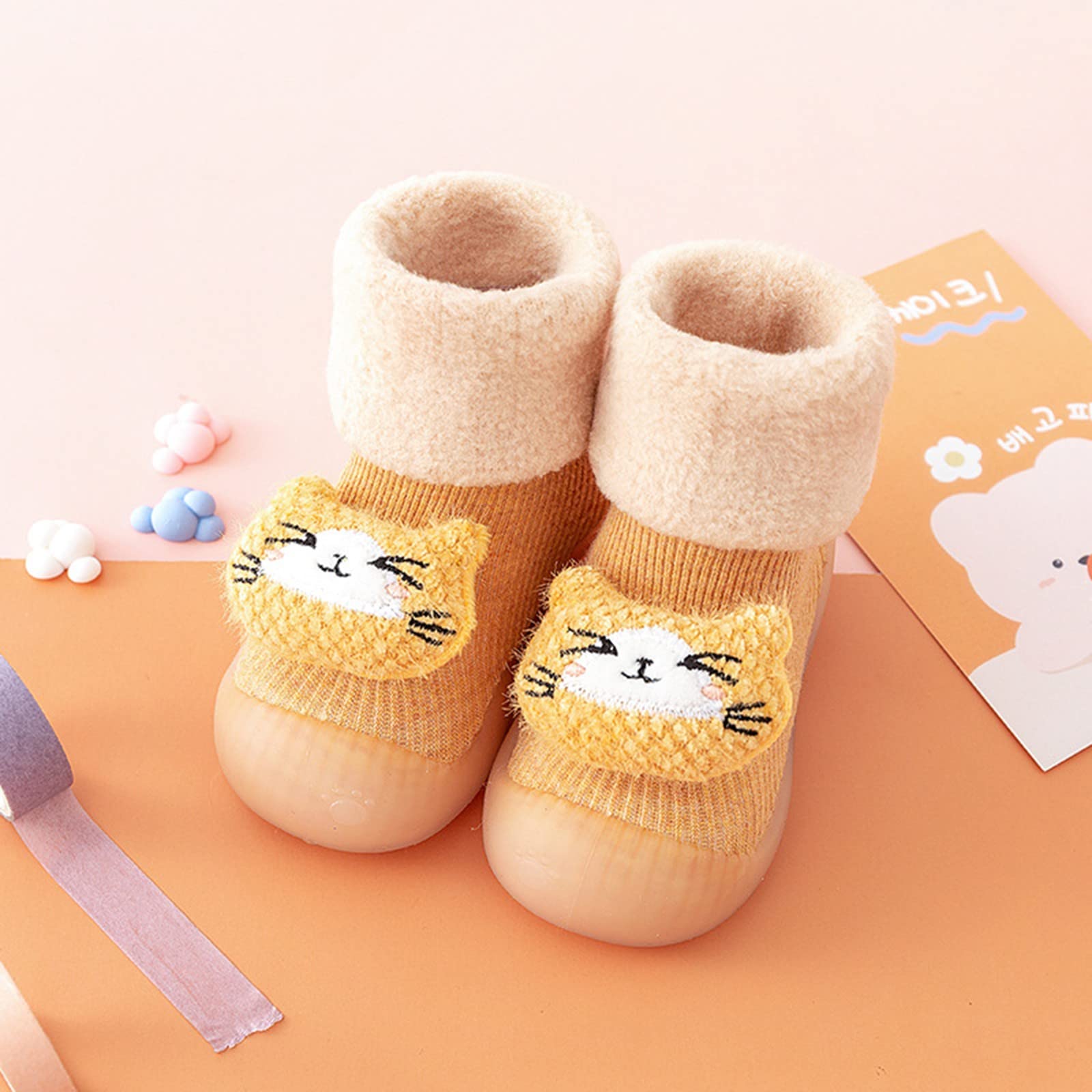 Baby Winter Soft Sole Non-Slip Socks Shoes | Warm Cartoon Character Shoes for Toddlers 0–3 Year