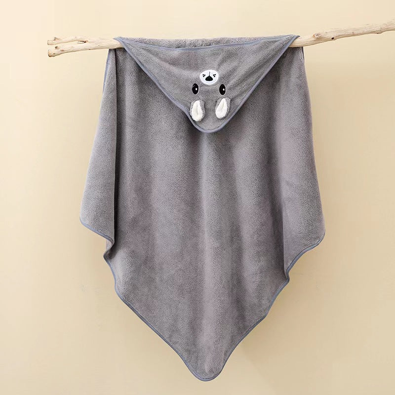 Imported Newborn Baby Cartoon Animal Baby Bath Towel With Hood for 0-12 Months