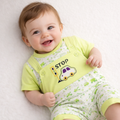 Newborn Bodysuit Car Printer Dungaree Romper with Shirt 0-3 Months