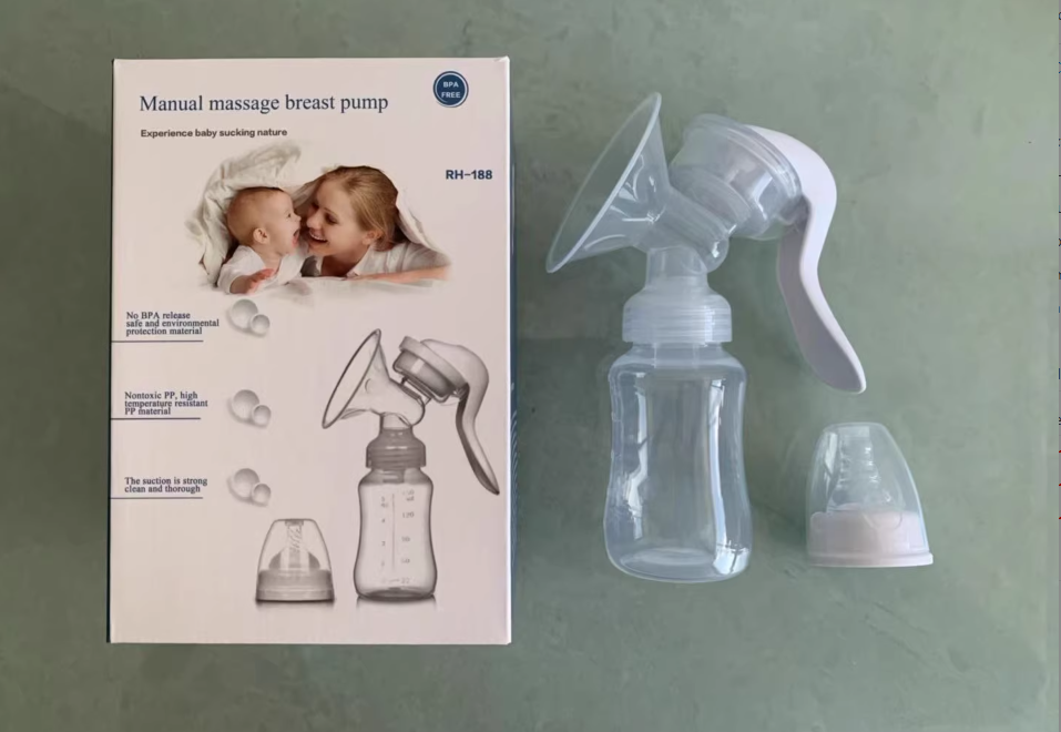 Imported Manual Silicone Breast Pump 150ml BPA Free Baby Feeding Bottle for Moms