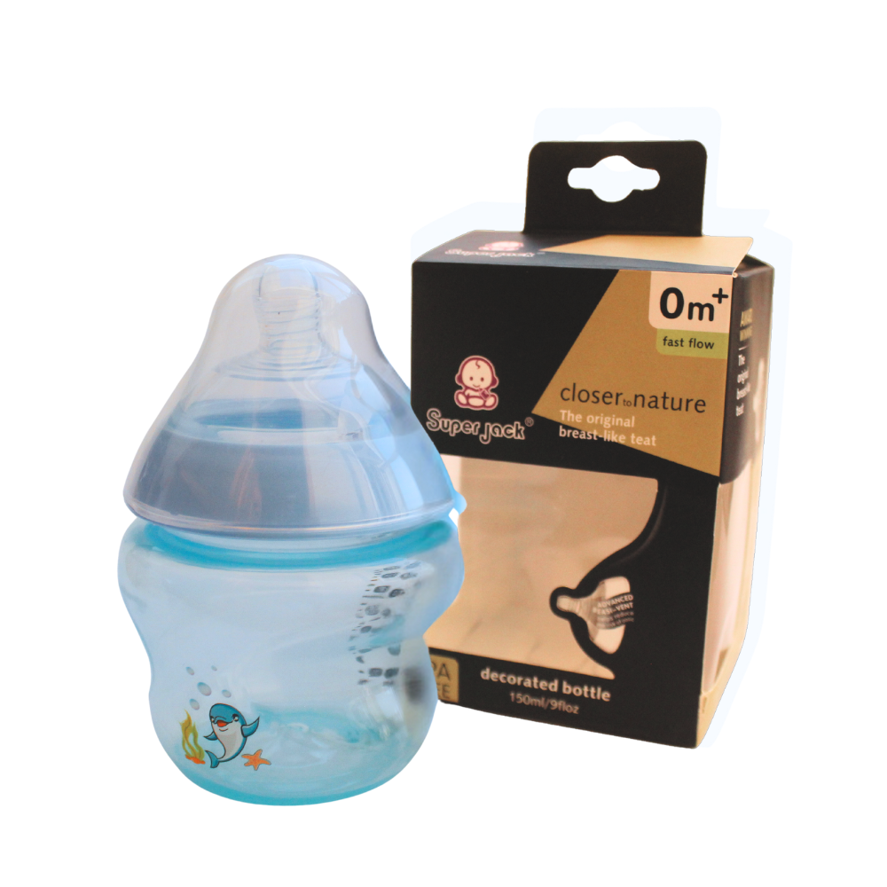 Imported Super Jack Plastic Baby Feeder with Handles 4oz - 120ml