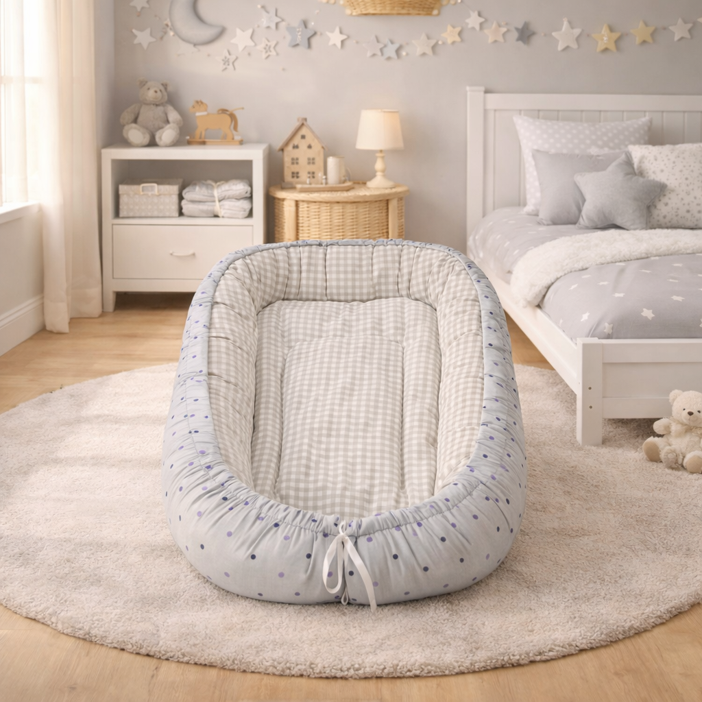 Cute Bow Super Soft Snuggle Baby Bed | Cozy Newborn Sleeping Nest with Cute Patterns