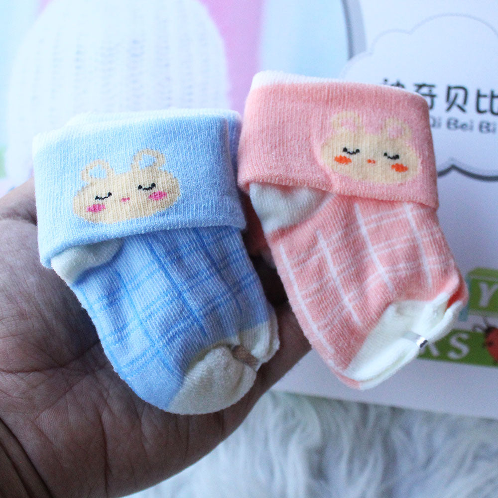 Imported Baby Cute 2 Pairs Socks for 0-3 Years