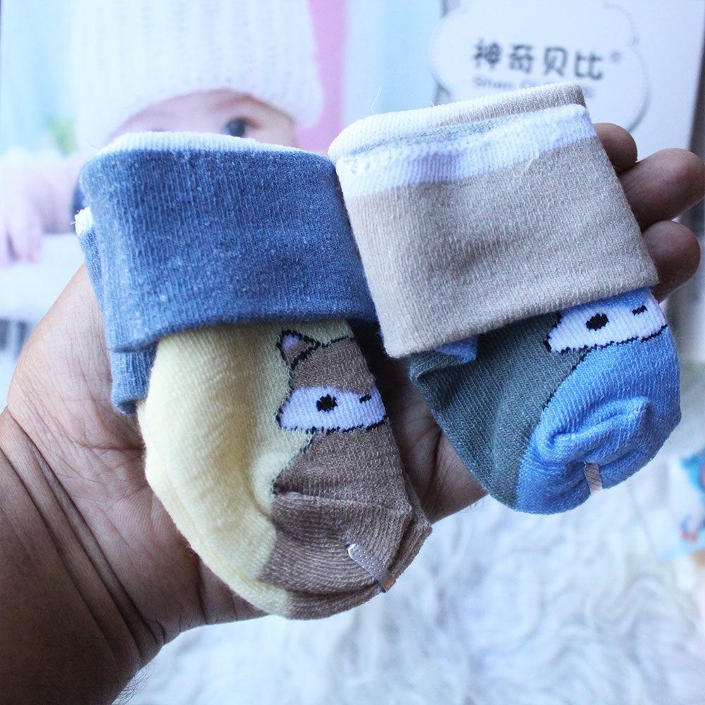 Imported Baby Cute 2 Pairs Socks for 0-3 Years