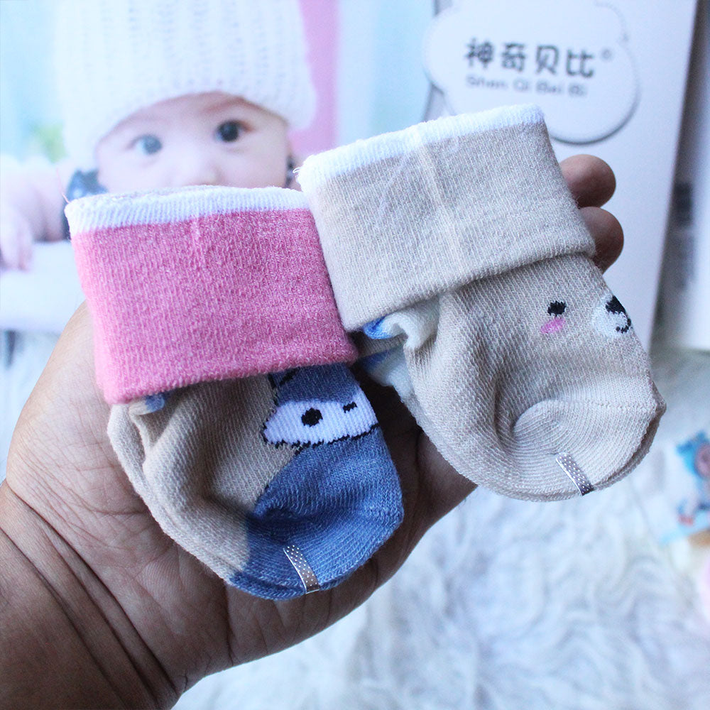 Imported Baby Cute 2 Pairs Socks for 0-3 Years