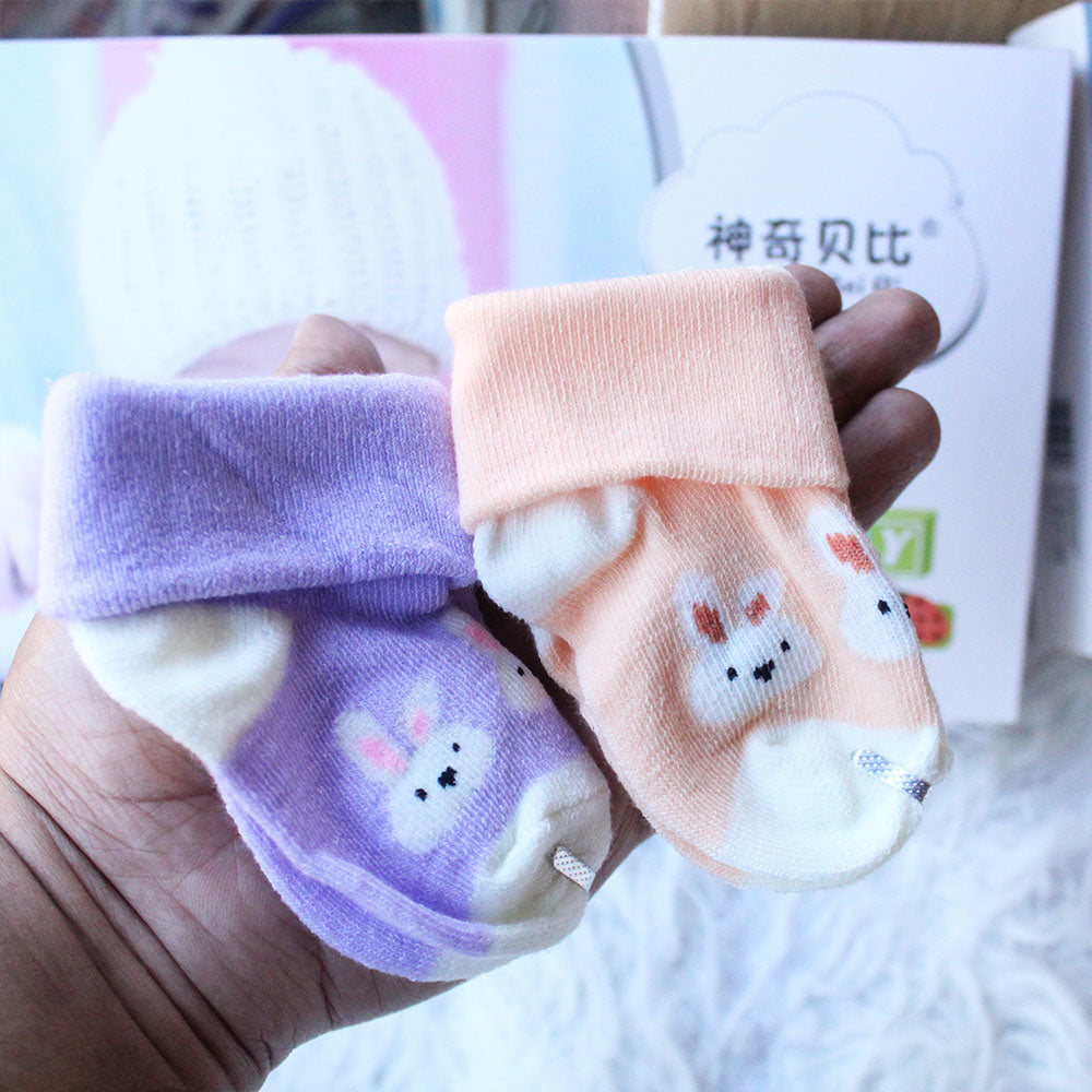 Imported Baby Cute 2 Pairs Socks for 0-3 Years