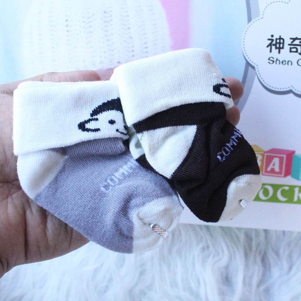 Imported Baby Cute 2 Pairs Socks for 0-3 Years