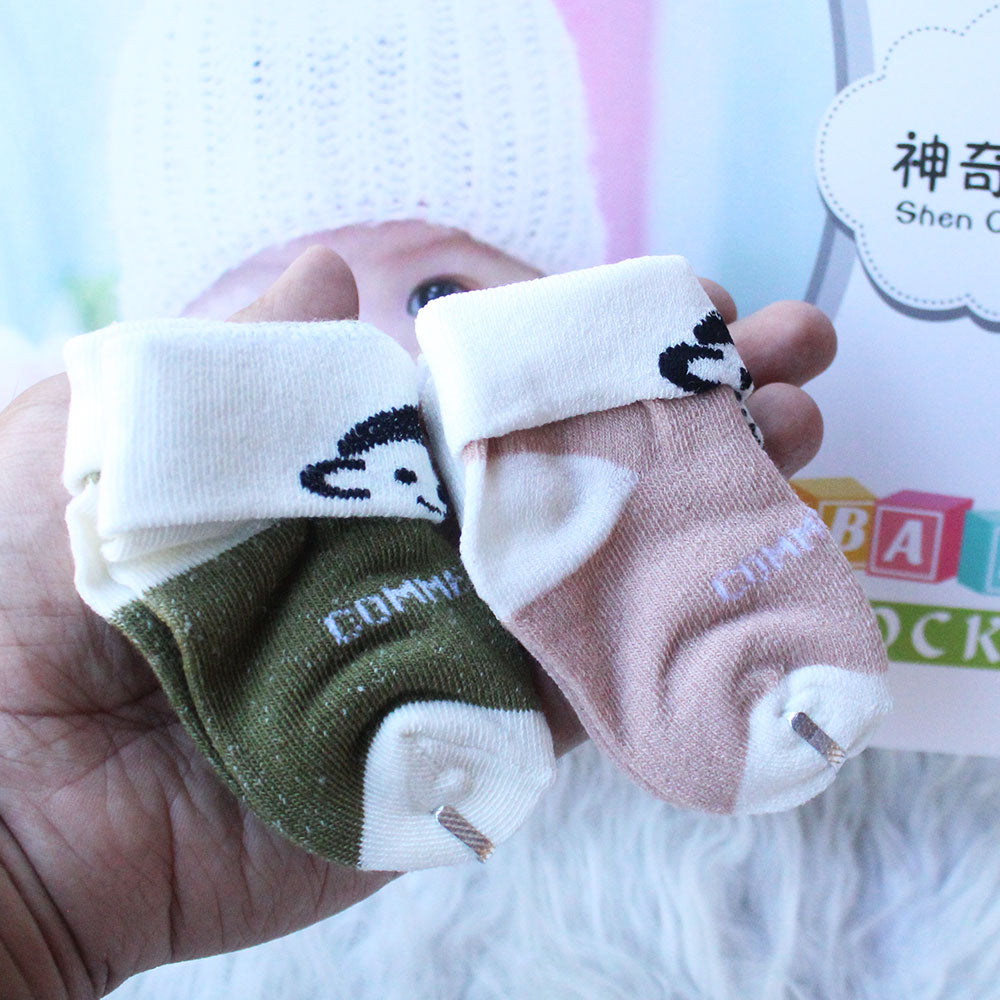 Imported Baby Cute 2 Pairs Socks for 0-3 Years