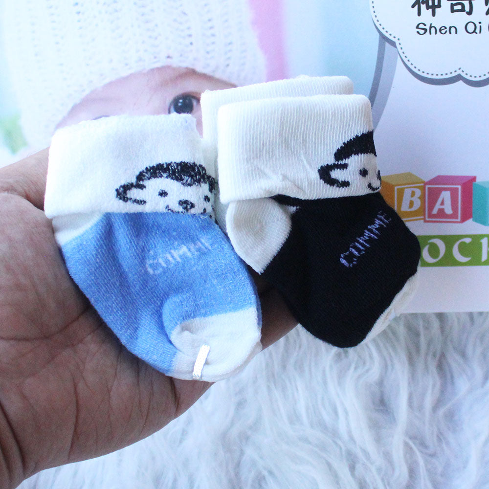 Imported Baby Cute 2 Pairs Socks for 0-3 Years
