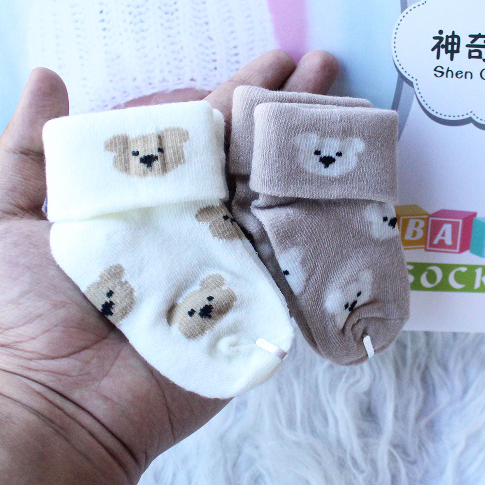 Imported Baby Cute 2 Pairs Socks for 0-3 Years