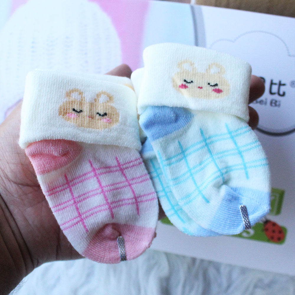 Imported Baby Cute 2 Pairs Socks for 0-3 Years