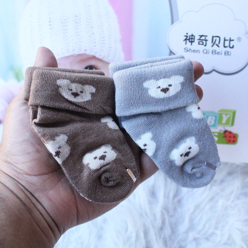 Imported Baby Cute 2 Pairs Socks for 0-3 Years