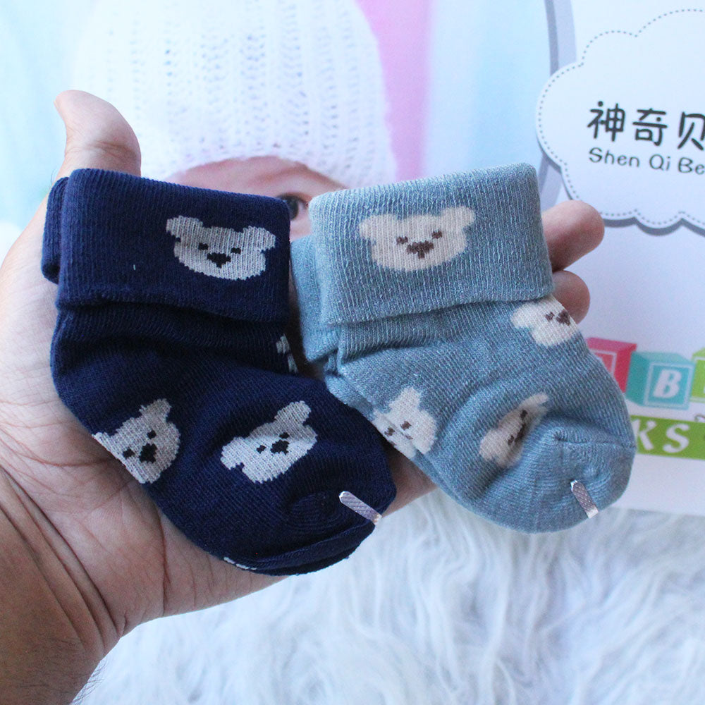 Imported Baby Cute 2 Pairs Socks for 0-3 Years