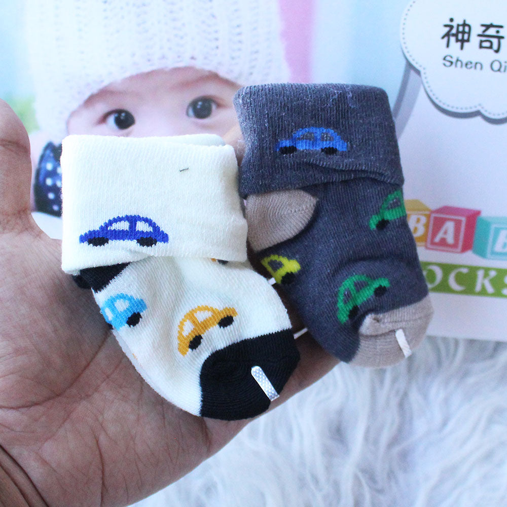 Imported Baby Cute 2 Pairs Socks for 0-3 Years