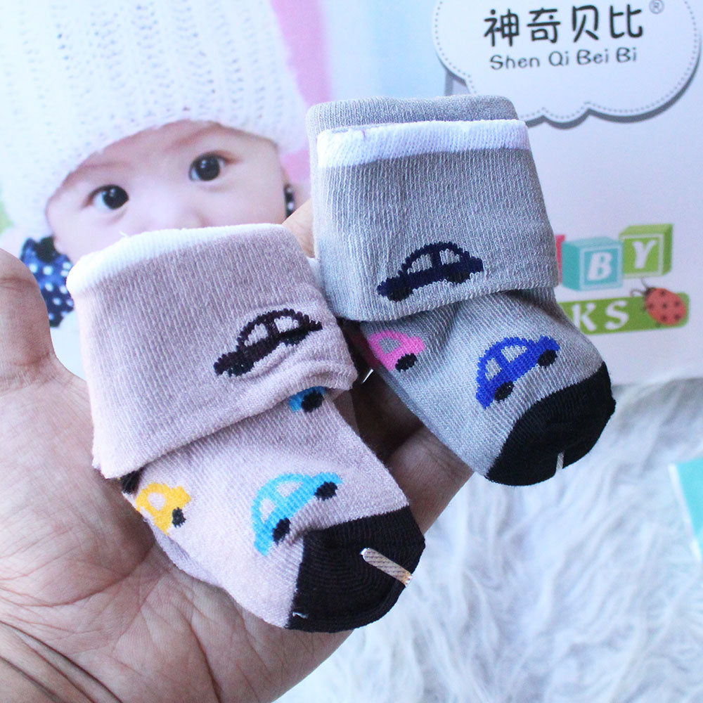 Imported Baby Cute 2 Pairs Socks for 0-3 Years