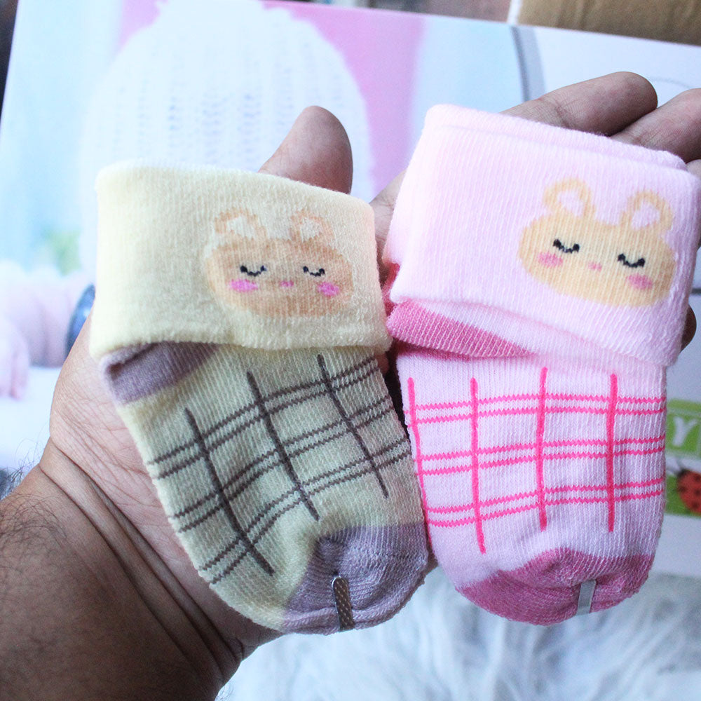 Imported Baby Cute 2 Pairs Socks for 0-3 Years