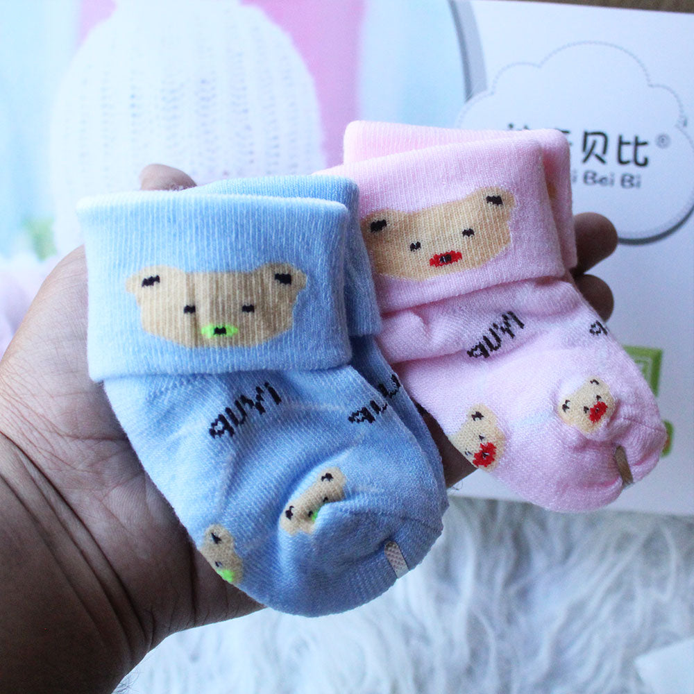 Imported Baby Cute 2 Pairs Socks for 0-3 Years