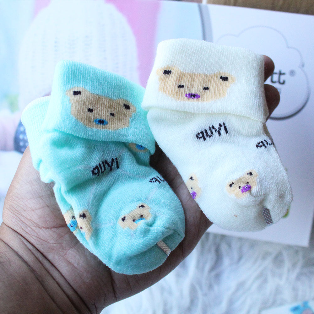 Imported Baby Cute 2 Pairs Socks for 0-3 Years
