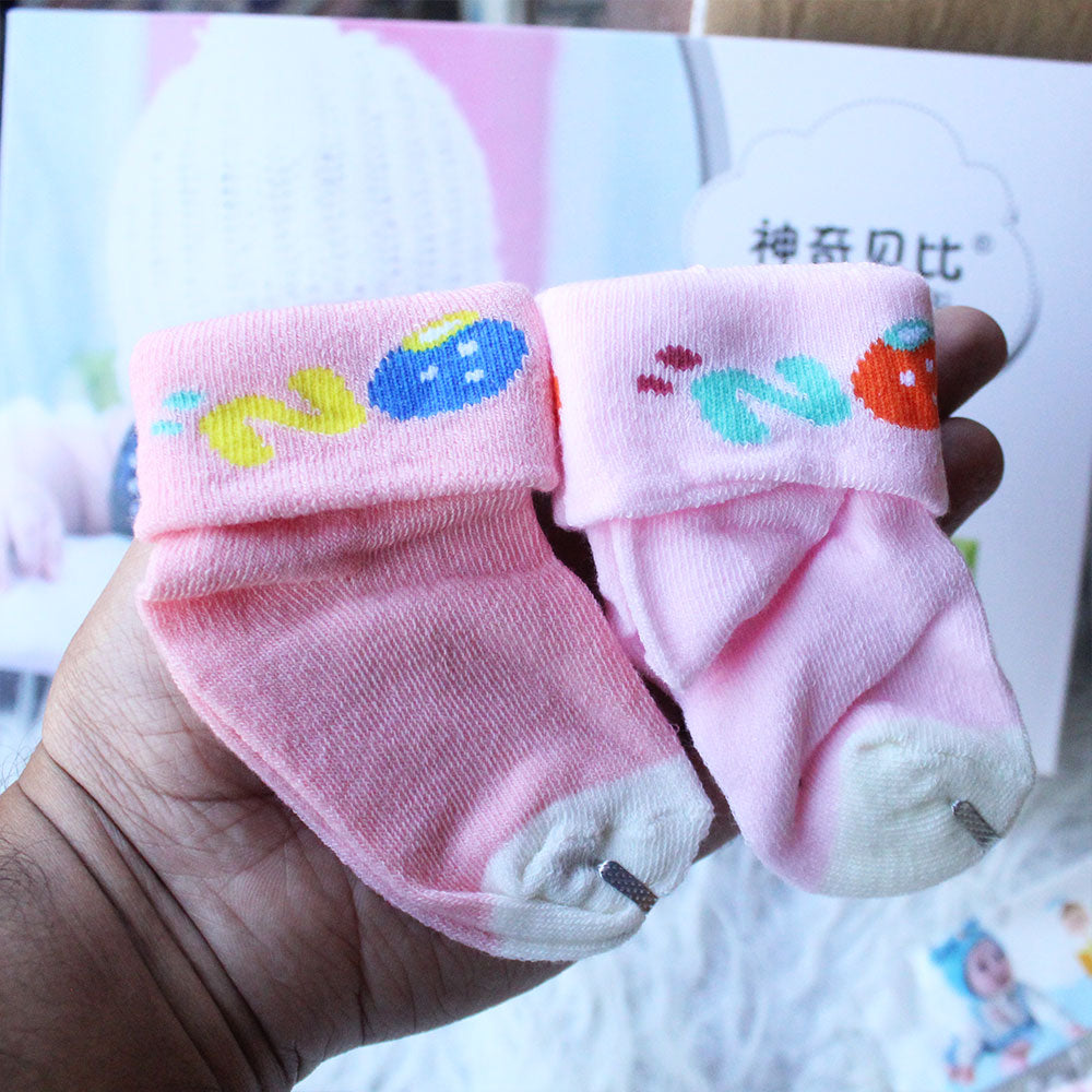 Imported Baby Cute 2 Pairs Socks for 0-3 Years