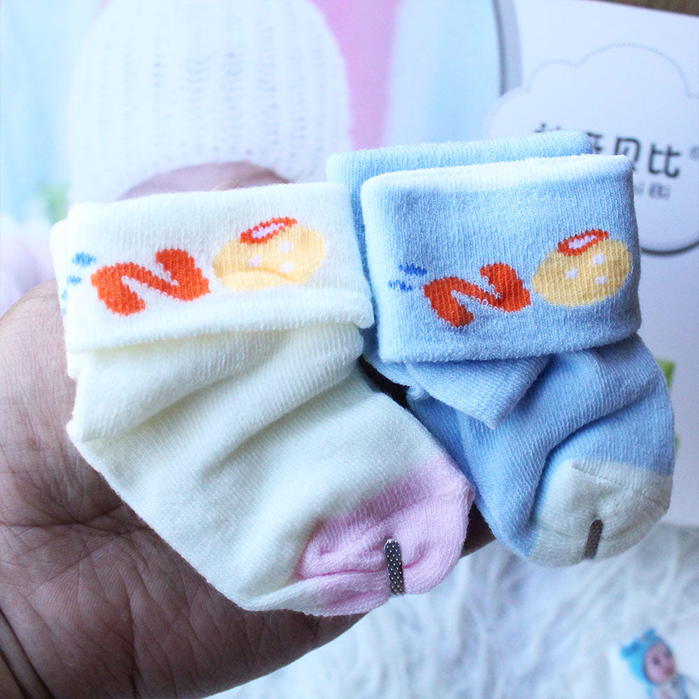 Imported Baby Cute 2 Pairs Socks for 0-3 Years