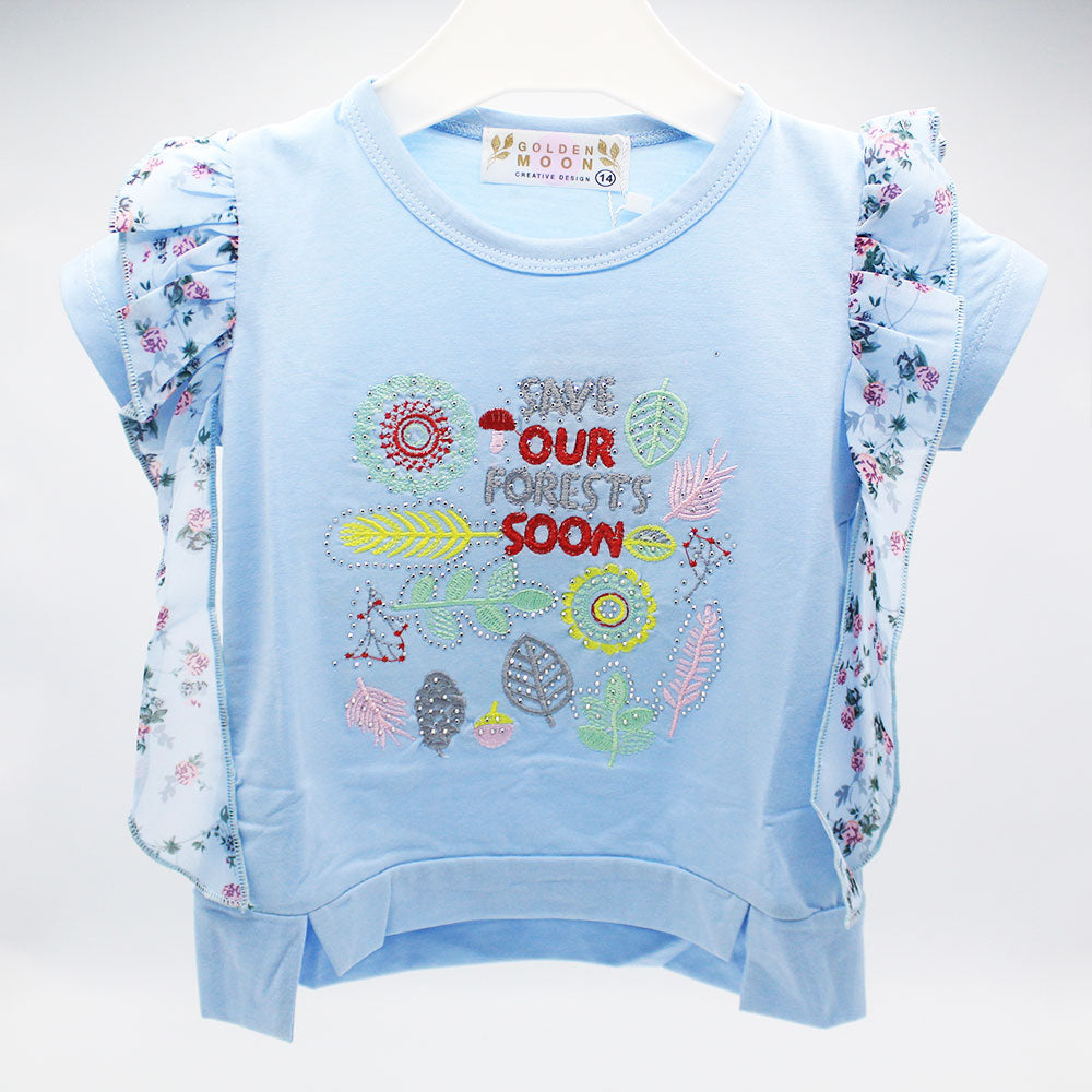 Baby Girl Stylish Embroidered Pullover Shirt for 9 Months - 3 Years