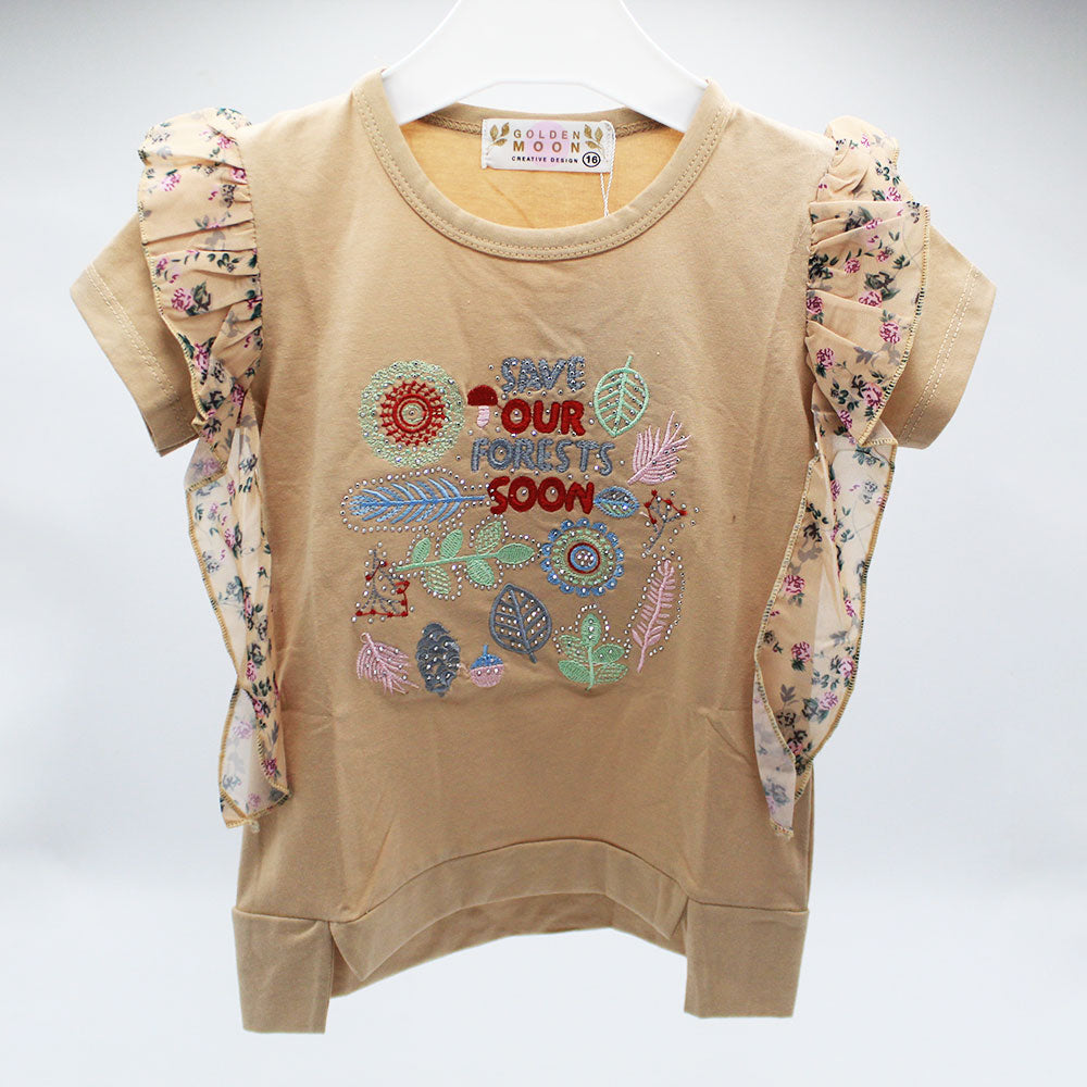 Baby Girl Stylish Embroidered Pullover Shirt for 9 Months - 3 Years