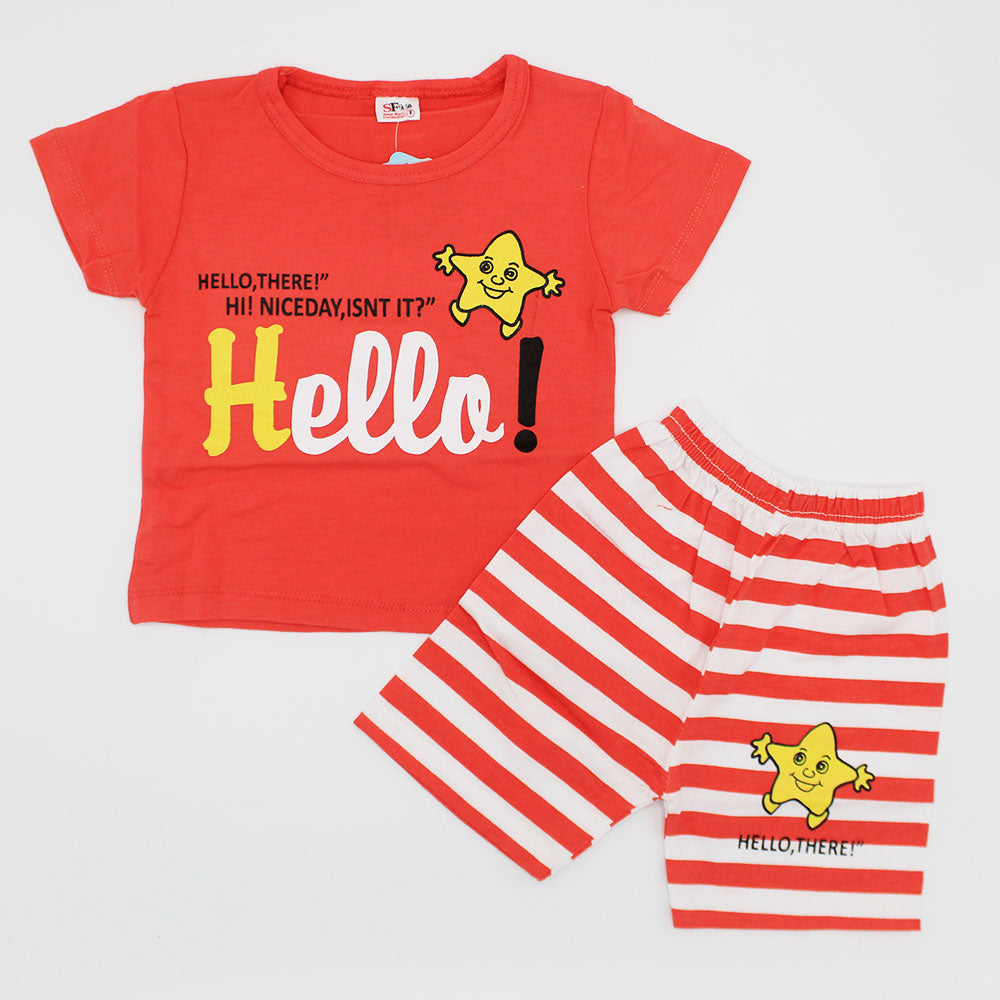Baby Hello Star Half Sleeves Dress with Shorts for 3-9 Months