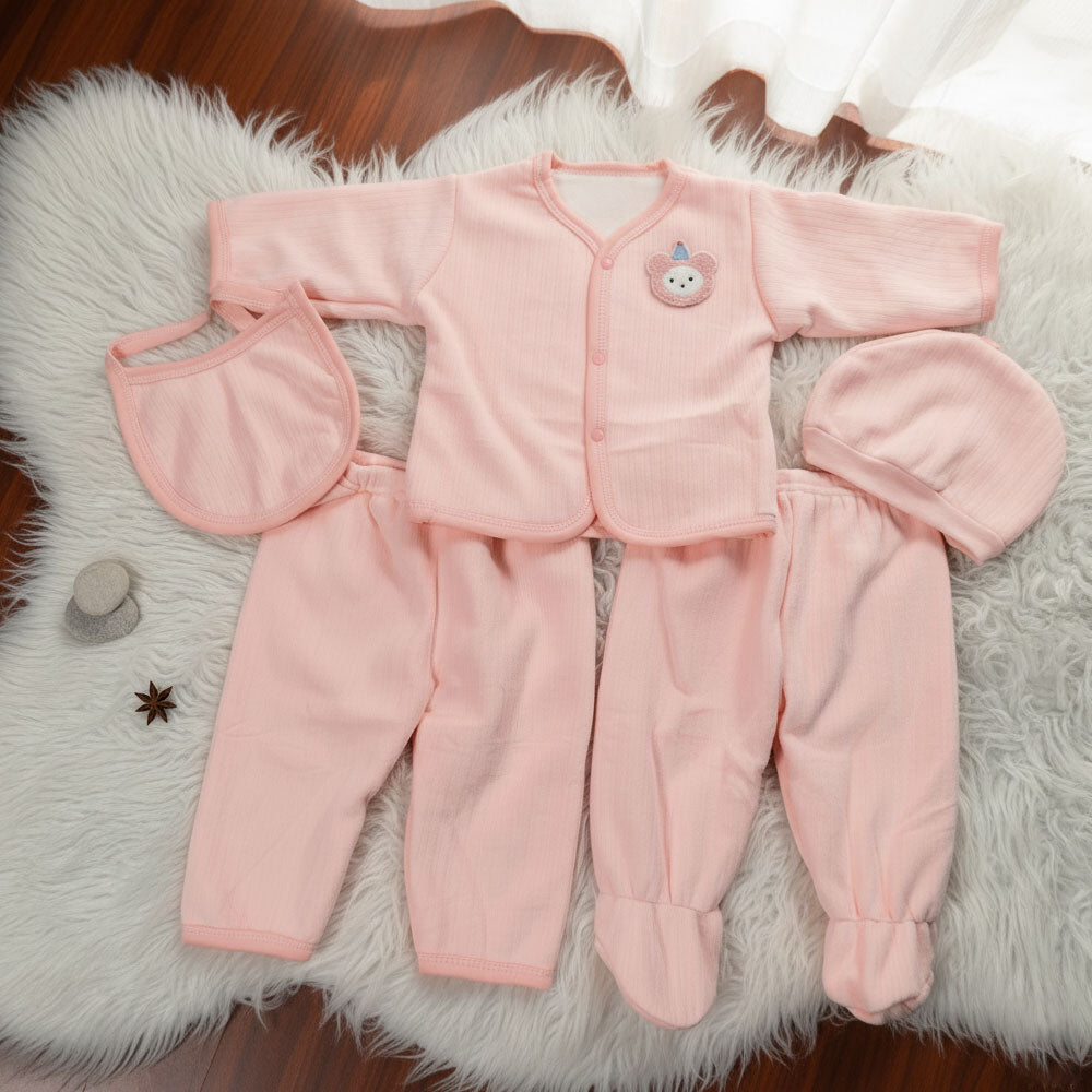 Newborn Baby 5Pcs Winter Starter Set – Warm & Soft Outfit for 0–4 Months