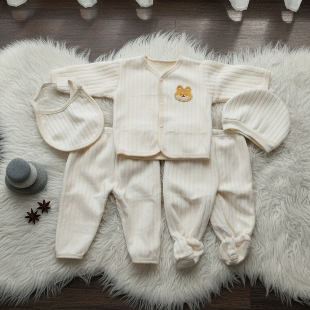 Newborn Baby 5Pcs Winter Starter Set – Warm & Soft Outfit for 0–4 Months