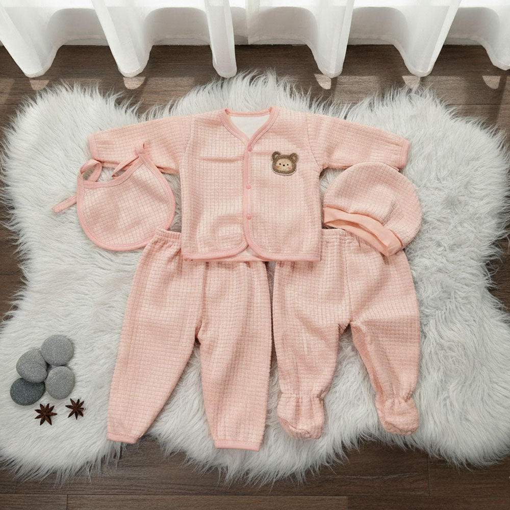 Newborn Baby 5Pcs Winter Starter Set – Warm & Soft Outfit for 0–4 Months