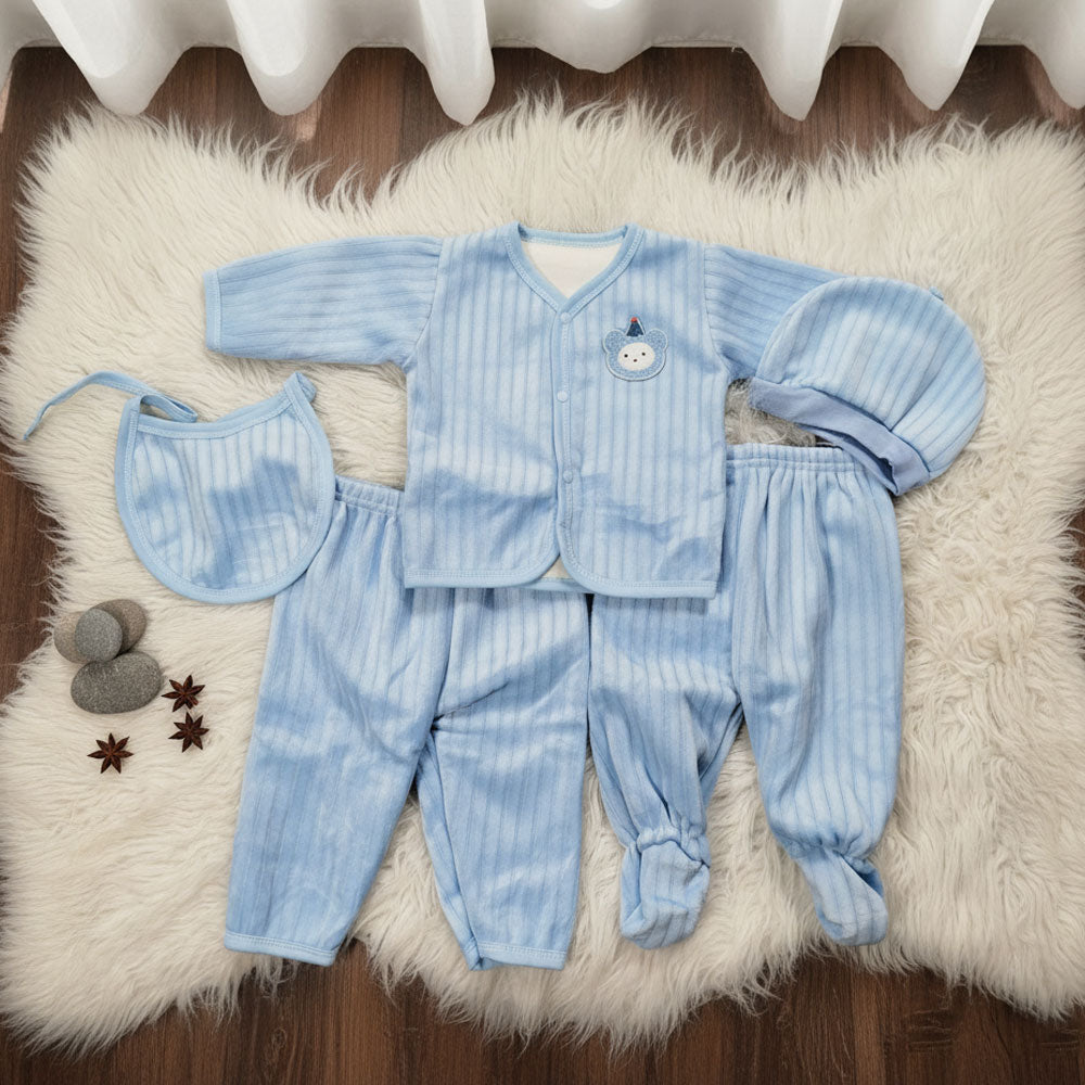 Newborn Baby 5Pcs Winter Starter Set – Warm & Soft Outfit for 0–4 Months