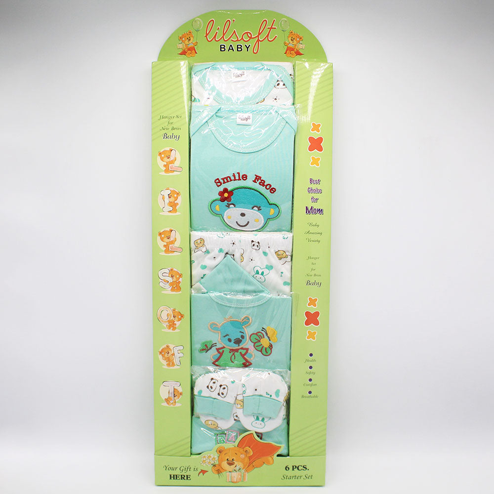 Imported Newborn Baby 6 Pcs Summer Starter Gift Set For 0-3 Months