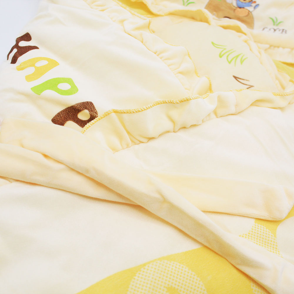 Imported Baby Cute Giraffe Warm and Soft Swaddle Wrapper Hooded with Hood Double Layer Receiving Blanket Polyester filled Sleeping Carry Nest For 0-12 Months