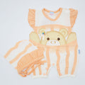 Newborn Baby Girl Cute Teddy Bear Frilly Romper with Frill Nod Cap for 0-3 Months