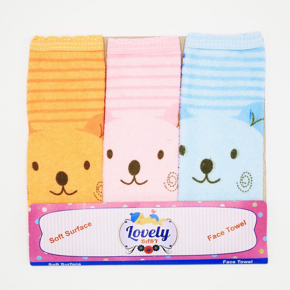 Baby 3 Pcs Pack Soft Terry Face Towel Set