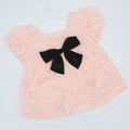 Imported Girls Cute Bow Cotton Chicken Short Sleeves Frock Shirt for 12 Months - 5 Years