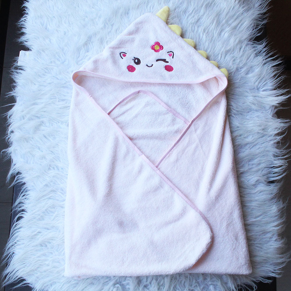 Imported Newborn Baby Cartoon Animal Baby Bath Towel With Hood for 0-12 Months
