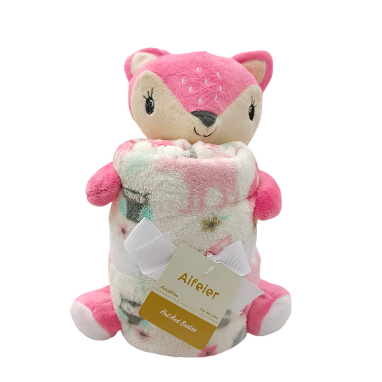 Imported Baby 3D Big Plush Toy with Super Soft Baby Blanket Gift Set