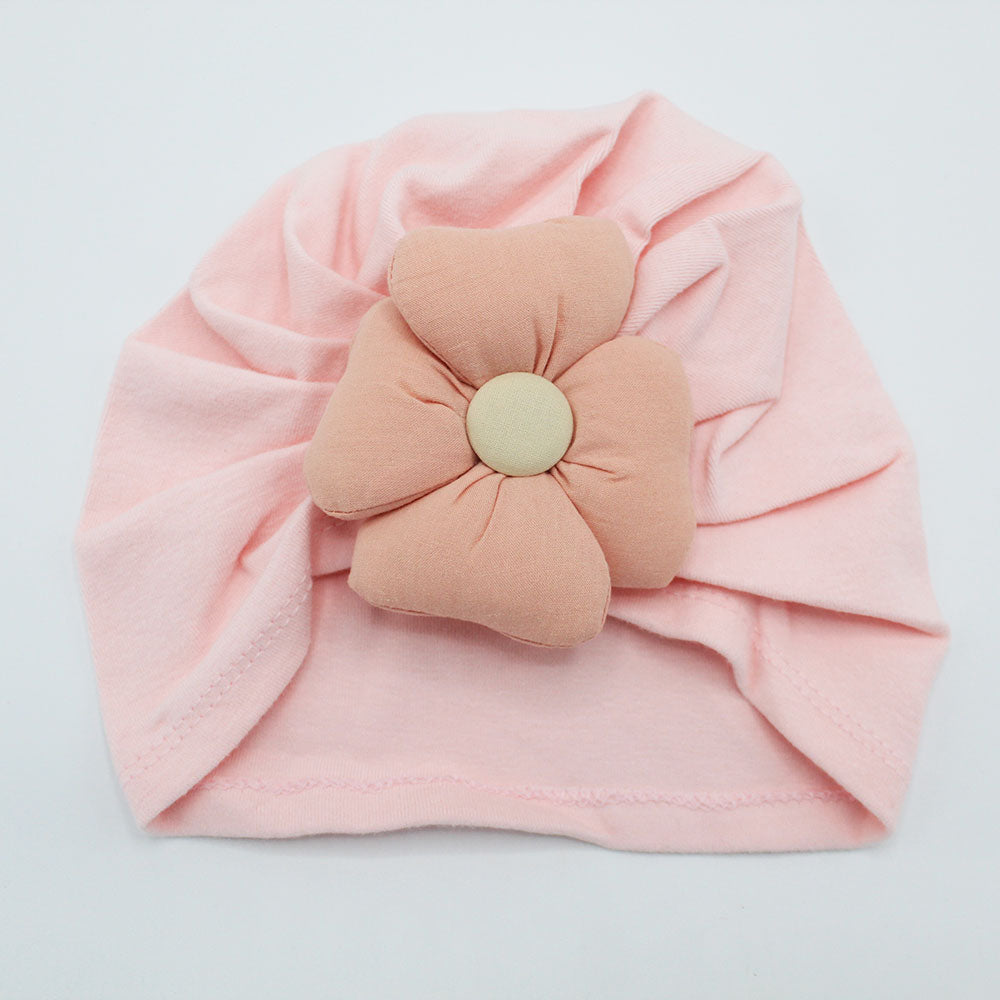 Imported Baby Girl 3D Flower Turban Cap Hat for 0-2 Years